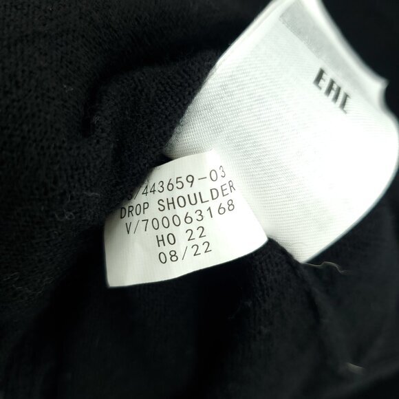 Banana Republic 100% Merino Wool Drop Shoulder V-Neck Relaxed Sweater M Black - Picture 16 of 16